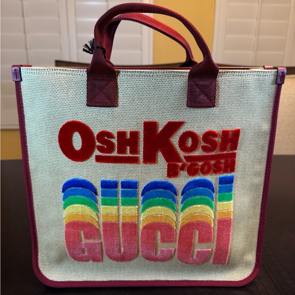 New Authentic Gucci Logo Multicolor Tote Bag - Picture 2 of 11